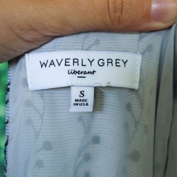 Waverly Grey Selena Dress Embroidered Floral Boho Blue Size Small - Picture 9 of 9